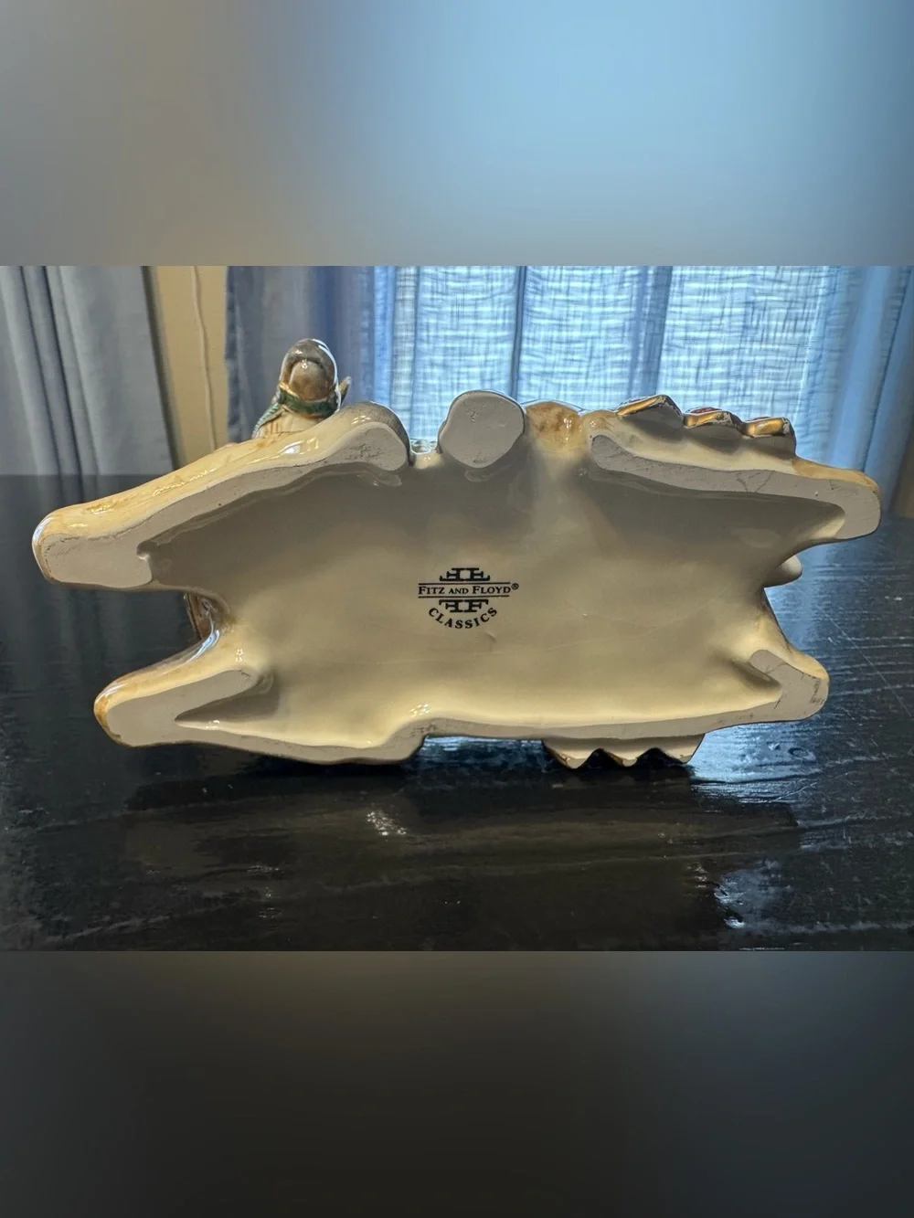 Vintage Fitz and Floyd 8” Winter Holiday Reindeer Trinket Dish Christmas Deer